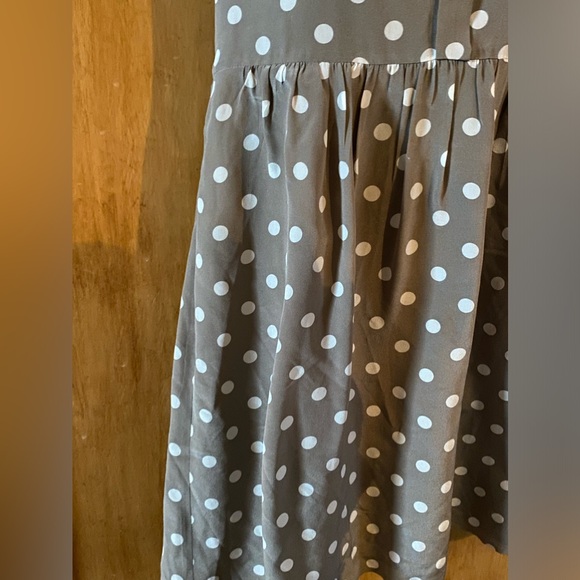Madewell Polka Dot Midi Dress in Brown and White - Picture 6 of 10